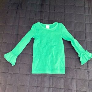 RICRAC & RUFFLES GREEN LAYERING TOP